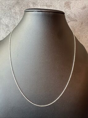 Sterling Silver Simple Chain Necklace - Silver